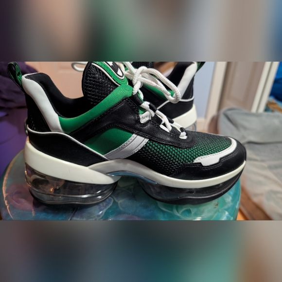 New Michael Kors Olympia Extreme Leather and Scuba Trainer Size 7 - Picture 6 of 10